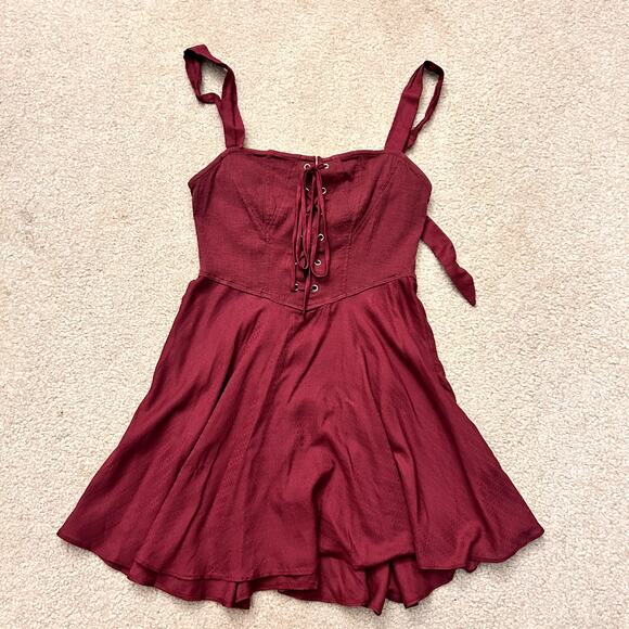 Free People Intimately Not a Chance Corset Wild Garnet Whimsical Dress XS - Picture 2 of 12